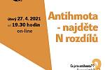 Plakát - přednáška Antihmota - najděte N rozdílů.