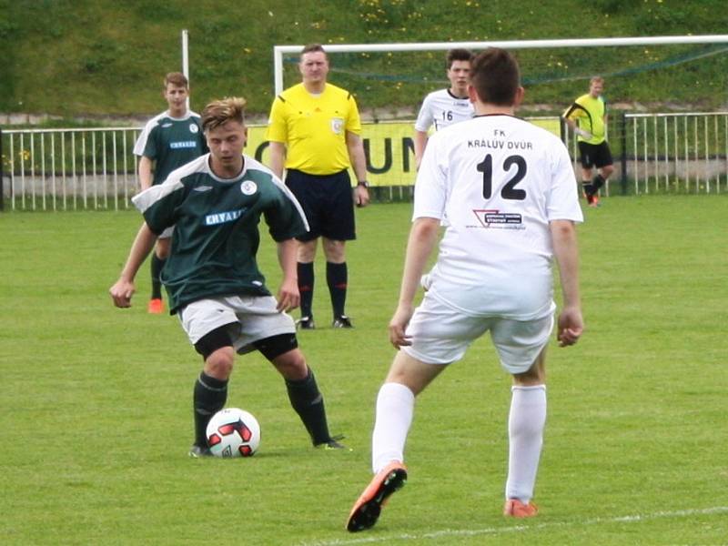 Starší dorost SK Rakovník (v zeleném) potvrdil v KP pozici favorita a Králův Dvůr porazil 3:0. 