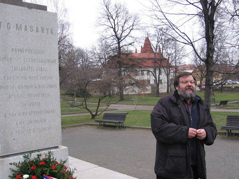 Položení květin u pomníku T.G. Masaryka v Rakovníku