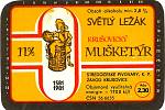 Královský pivovar Krušovice. Etikety používané od roku 1981.