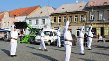 Na rakovnickém náměstí se v sobotu soutěžilo O pohár starosty Krajského sdružení hasičů.