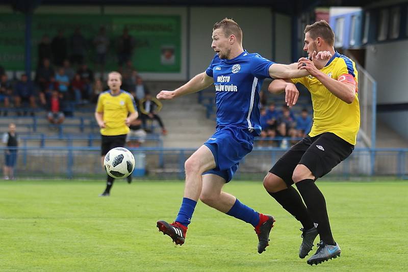 Z fotbalového utkání České fotbalové ligy Králův Dvůr - SK Rakovník (3:1)