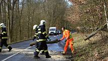 Rakovničtí hasiči v rozmezí několika minut museli odstraňovat dva padlé stromy u Senomat.