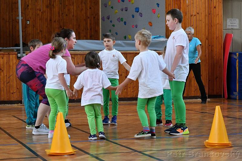 Charitativní cvičení a tancování pro Barborku v rakovnické sokolovně.