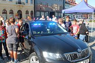 Den dopravní policie na Husově náměstí v Rakovníku.