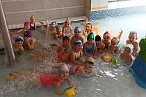 Děti z mateřinky Klicperova si užily první lekci plavání v rakovnickém aquaparku.