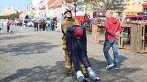 Na rakovnickém náměstí se v sobotu soutěžilo O pohár starosty Krajského sdružení hasičů.