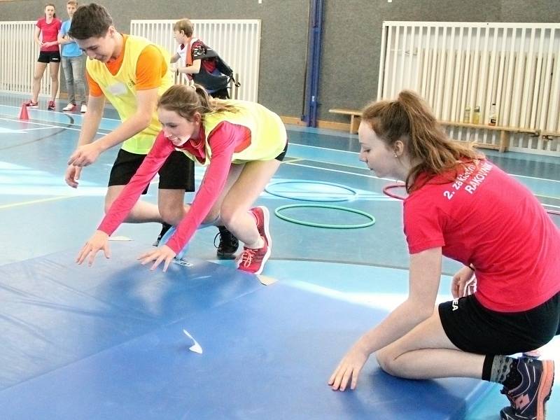 Olympijský trénink v tělocvičně 2. základní školy v Rakovníku.