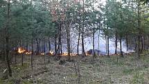 Požár lesa u Slabec