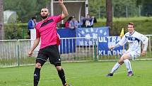 Tatran Rakovník (v růžovém) - SK Kladno 0:1. Lukáš Stuchl