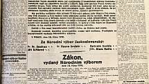 Národní listy informují i vzniku Československa.