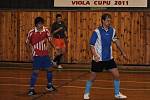 Futsalová soutěž na Rakovnicku. Oranžoví (Kings), žlutí (Třtice), modří (Slabce), červení (Branov).