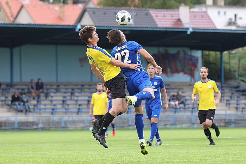 Z fotbalového utkání České fotbalové ligy Králův Dvůr - SK Rakovník (3:1)