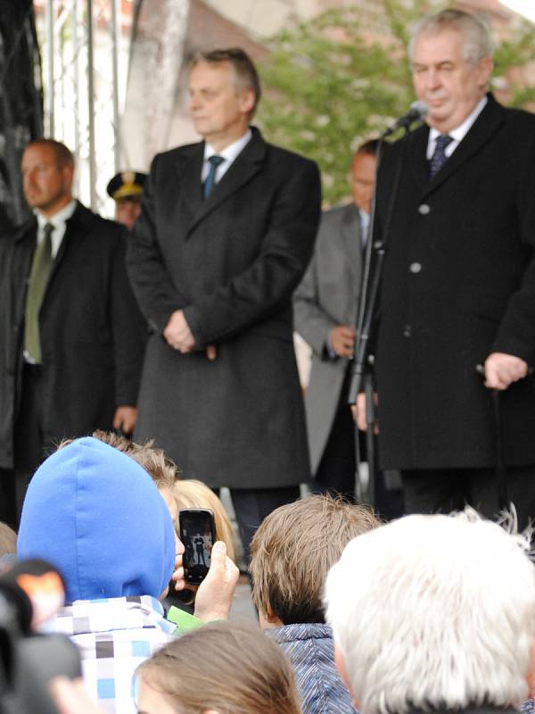 Prezident Miloš Zeman navštívil 28. dubna město Rakovník