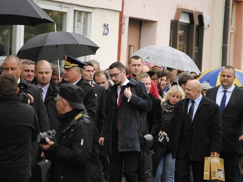 Prezident Miloš Zeman navštívil 28. dubna město Rakovník