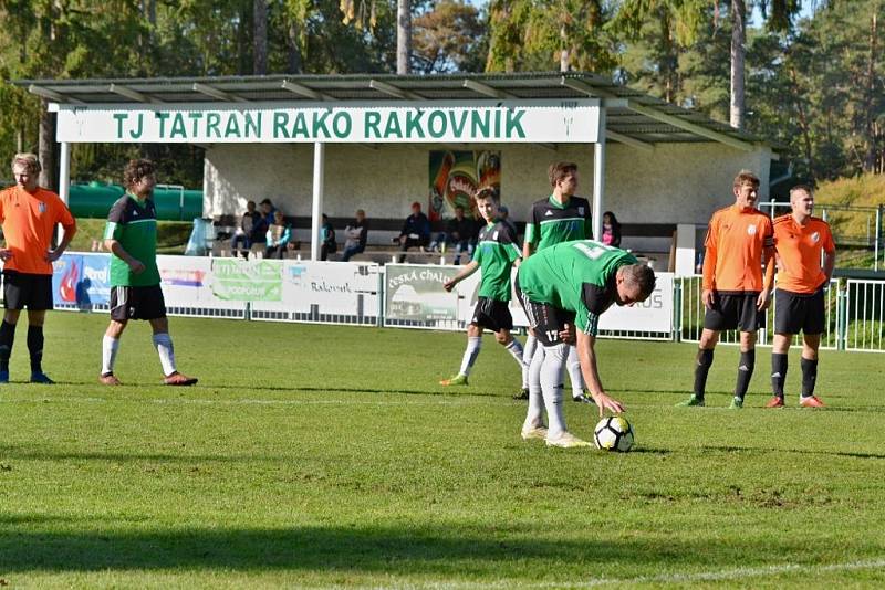 Z fotbalového utkání I.B třídy Tatran Rakovník B - Slaná B (3:1)