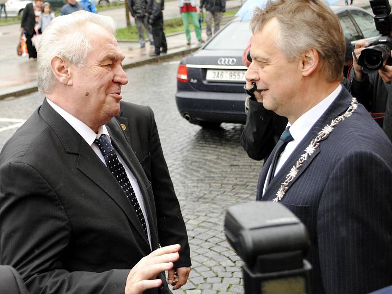 Prezident Miloš Zeman navštívil 28. dubna město Rakovník