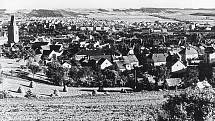 Pohled na severozápadní okraj Rakovníka v roce 1950, tedy před vznikem Malé a Velké Bendovky.