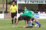 Na úvod divize fotbalisté SK Slaný (v modrém) vyhráli na hřišti Tatranu Rakovník 2:1 po penaltové rozstřelu.