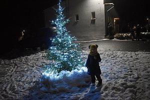 Vánoční strom u obecního úřadu v Šípech.