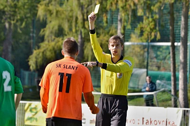 Z fotbalového utkání I.B třídy Tatran Rakovník B - Slaná B (3:1)