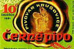 Královský pivovar Krušovice. Etiketa používaná v 50. letech minulého století.