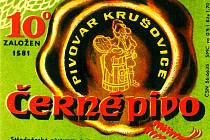 Královský pivovar Krušovice. Etiketa používaná v 50. letech minulého století.