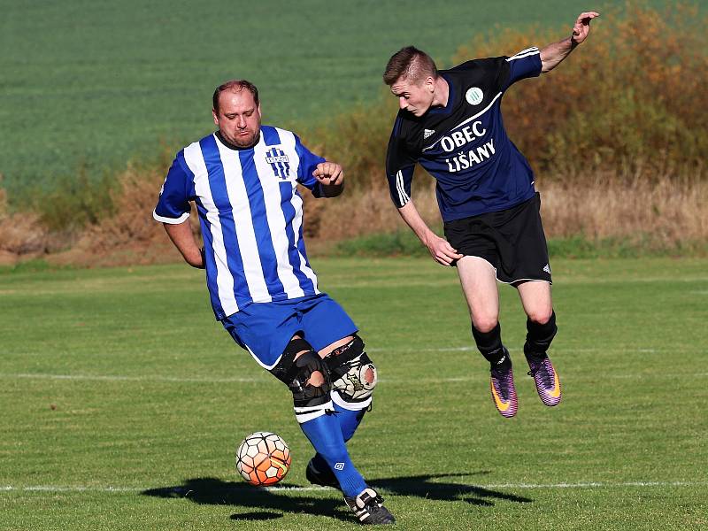 Fotbalisté Lišan v 8. kole okresního přeboru porazili Lány po pokutových kopech. V základní hrací době skončil duel 2:2.