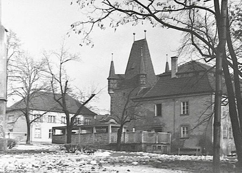 Pohled na rakovnické muzeum od jihozápadu. Rok 1950.