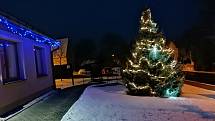 Vánoční strom v obci Zavidov.