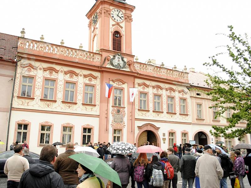 Prezident Miloš Zeman navštívil 28. dubna město Rakovník