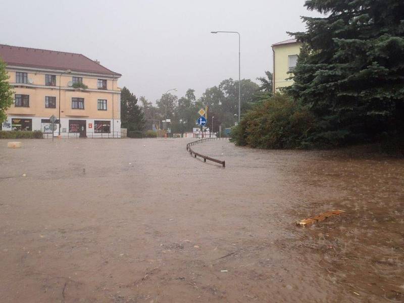 Zatopené ulice v Rakovníku