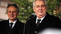 Prezident Miloš Zeman navštívil 28. dubna město Rakovník