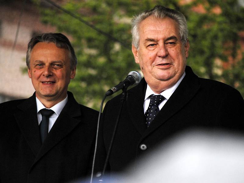 Prezident Miloš Zeman navštívil 28. dubna město Rakovník