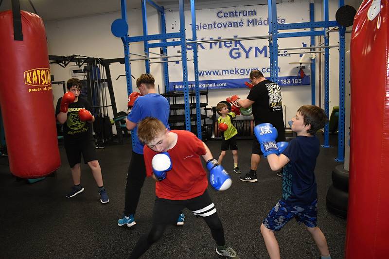 Boxerské lekce ve sportovním klubu Mek GYM vede i bývalý profesionální boxer Vladimír Řezníček starší.