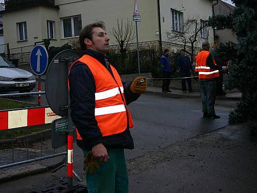 Stavění vánočního stromu Rakovník 2010