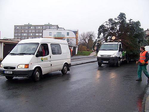 Stavění vánočního stromu Rakovník 2010