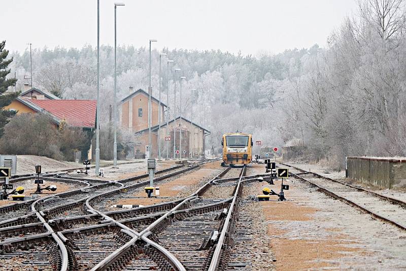 Teplota pod nulou a díky tomu krásně zbarvené stromy i tráva. Takový obrázek se naskýtá i obyvatelům Břas a důkaz kolem sídla úřadu předkládá fotograf Jaroslav Kreisinger.