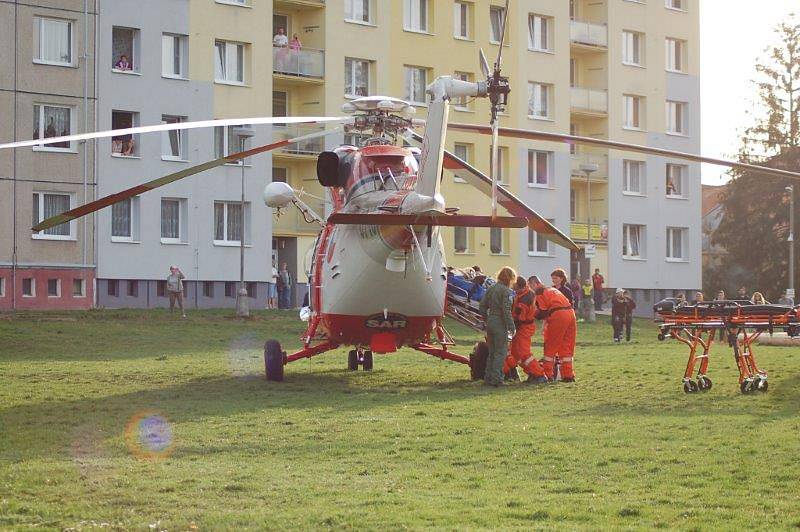 Vrtulník zasahoval v Rokycanech.