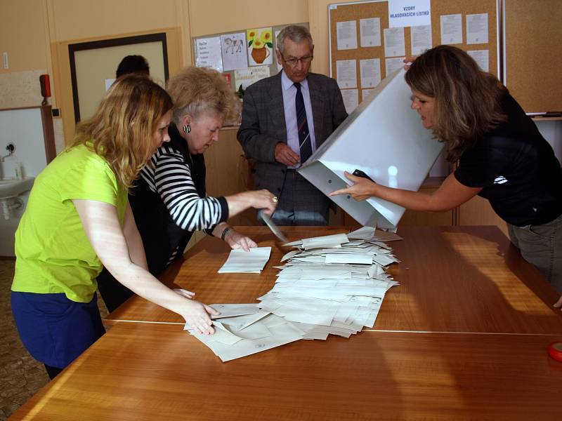 NA VOLEBNÍ AKT v okrsku číslo devět, kde jsme se díky svolení ústřední volební komise účastnili i vysýpání urny, nad správným vyhodnocením údajů bděla devítka mužů a žen.