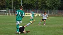 První ligový zápas starších žáků FC Rokycany U15. 