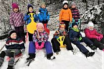 Děti z MŠ Borek na sněhu...
