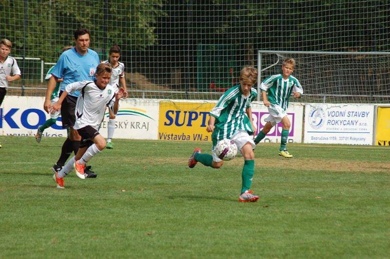 První ligový zápas starších žáků FC Rokycany U15. 