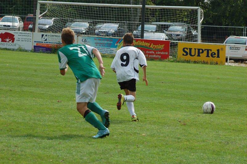 První ligový zápas starších žáků FC Rokycany U15. 