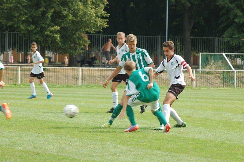 První ligový zápas starších žáků FC Rokycany U15. 