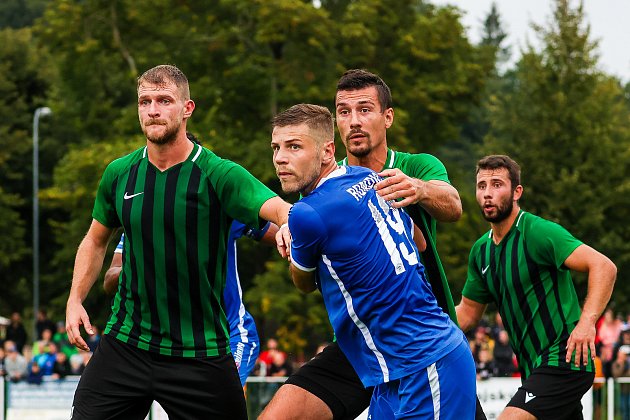 2. kolo MOL Cupu: FC Rokycany (zelení) - FC Slovan Liberec 1:5.