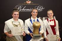 Nejlepší z 25. ročníku juniorské soutěže Bohemia Sekt Trophée Talent mladých sommeliérů. Zleva Nikola Křehlíková, Adéla Sochůrková a Barbora Marková.