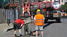 Rokycanská radnice přišla v neděli o pár metrů ze své výšky