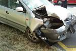 Nehoda osobního automobilu u Mirošova