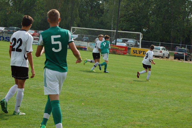 První ligový zápas starších žáků FC Rokycany U15. 